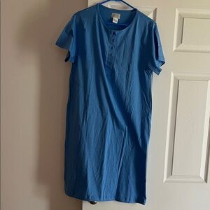 Blue Short Sleeve night gown /Blue floral night gown